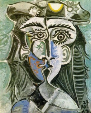 Pablo Picasso Painting - Cabeza de mujer con sombrero I 1962 cubista Pablo Picasso